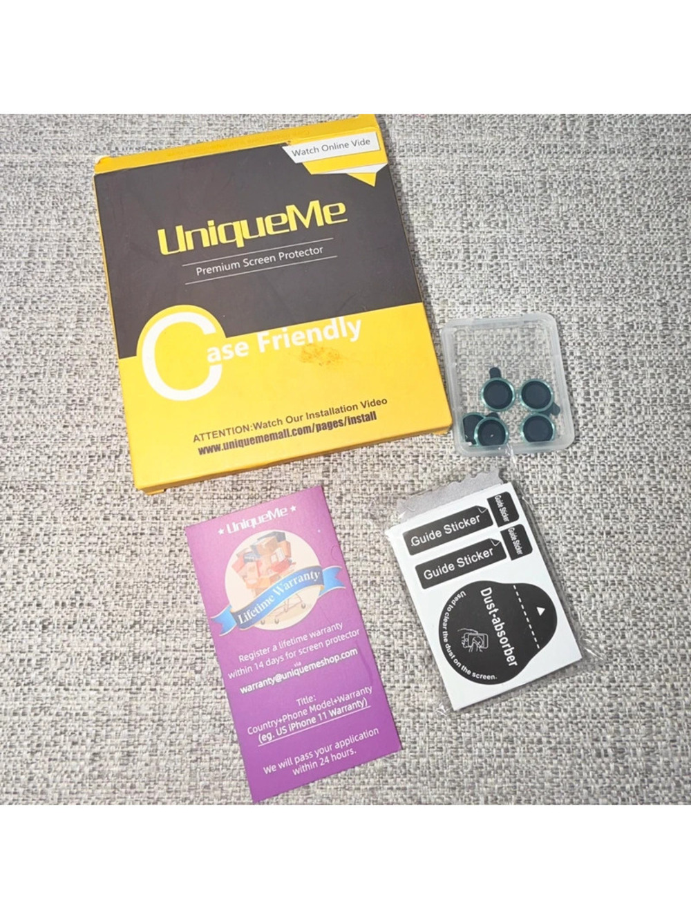 UniqueMe Premium Screen Protector Kit Camera Lens Protectors Installation Tools